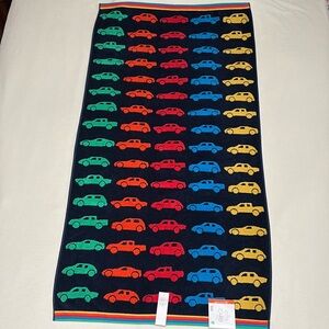 Kid’s Velvety Cotton Bath Towel with Cars all over weaved in - Reversible